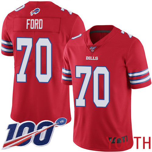 Youth Buffalo Bills #70 Cody Ford Limited Red Rush Vapor Untouchable 100th Season NFL Jersey->youth nfl jersey->Youth Jersey